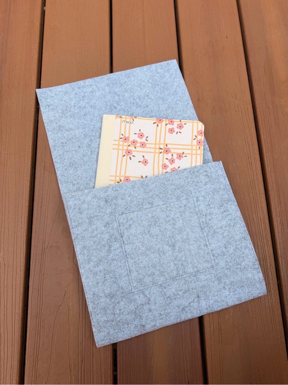 Gray Felt Document Sleeve Organizer - Minimal Home Storage